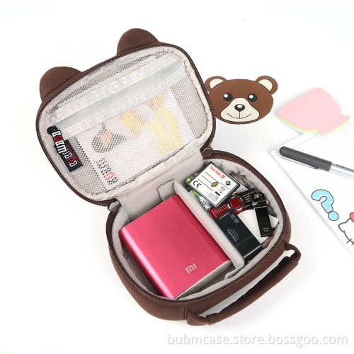 BUBM Lovely Bear 3pcs Per Set Electronic Accessories Organizer Travel Carry Bag